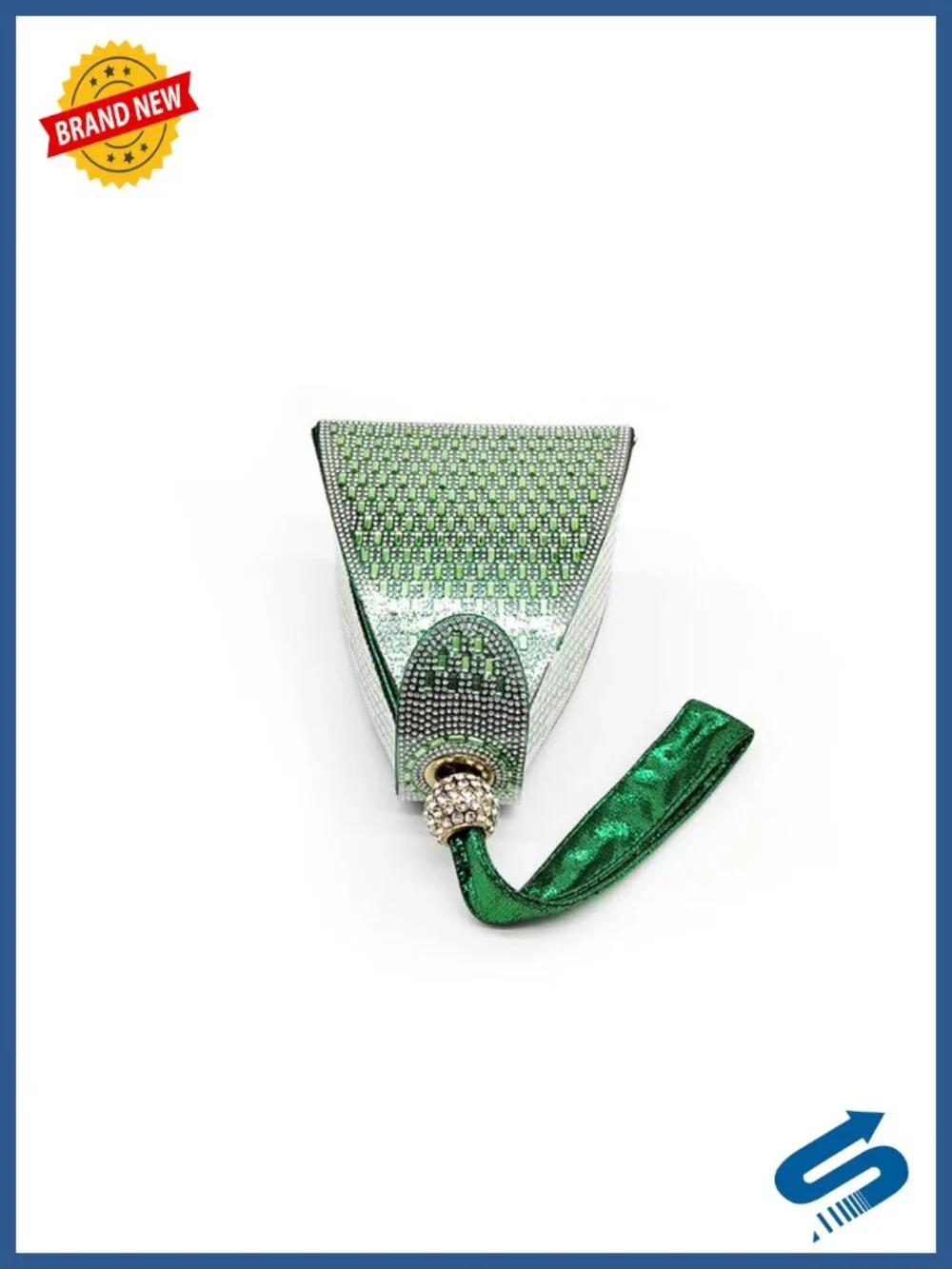 Pyramid Rhinestone Evening Clutch Bag for Party Cocktail & Wedding